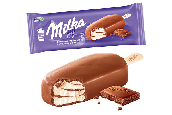 Мороженое Эскимо Milka Ванильное в молочном шоколаде