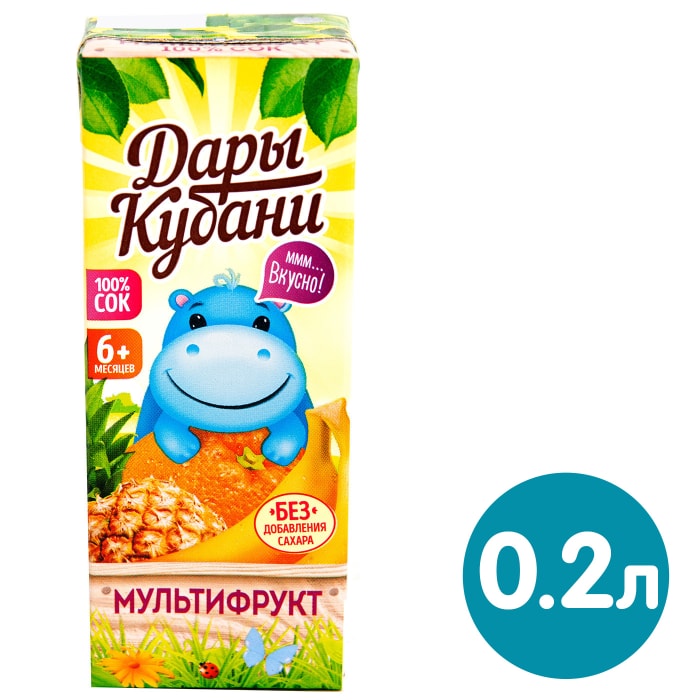 

Сок Дары Кубани мультифруктовый 0.2 л