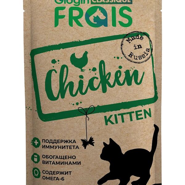 Корм FRAIS CLASSIQUE для котят с курицей в нежном соусе (пауч) 85 г