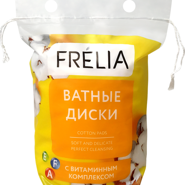 Диски ватные FRELIA овальные с витаминным комплексом A, Е, F, 40 шт.