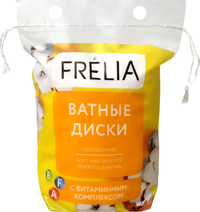

Диски ватные FRELIA овальные с витаминным комплексом A, Е, F, 40 шт.