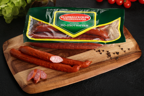 

Колбаски Великолукский Мясокомбинат колбаски по-охотничьи вес