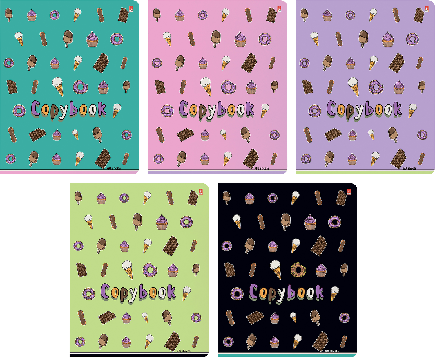 

Тетрадь Альт Сладости А5 в ассортименте 48 листов 1 шт