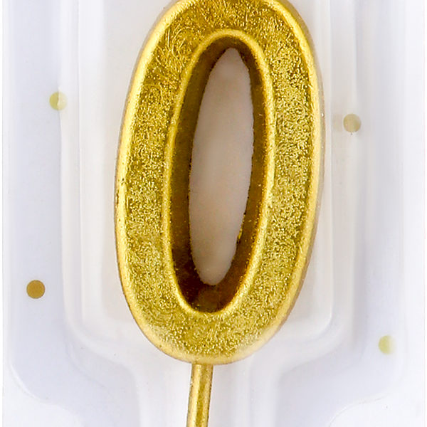 Свеча Цифра 0, цвет металлик Арт. СЦМ0