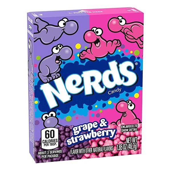 Конфеты жевательные Nerds со вкусом винограда и клубники 46.7г, США