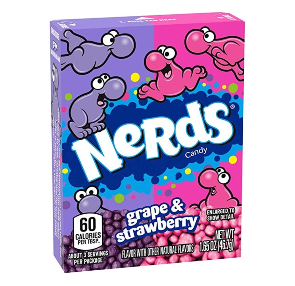 

Конфеты жевательные Nerds со вкусом винограда и клубники 46.7г, США