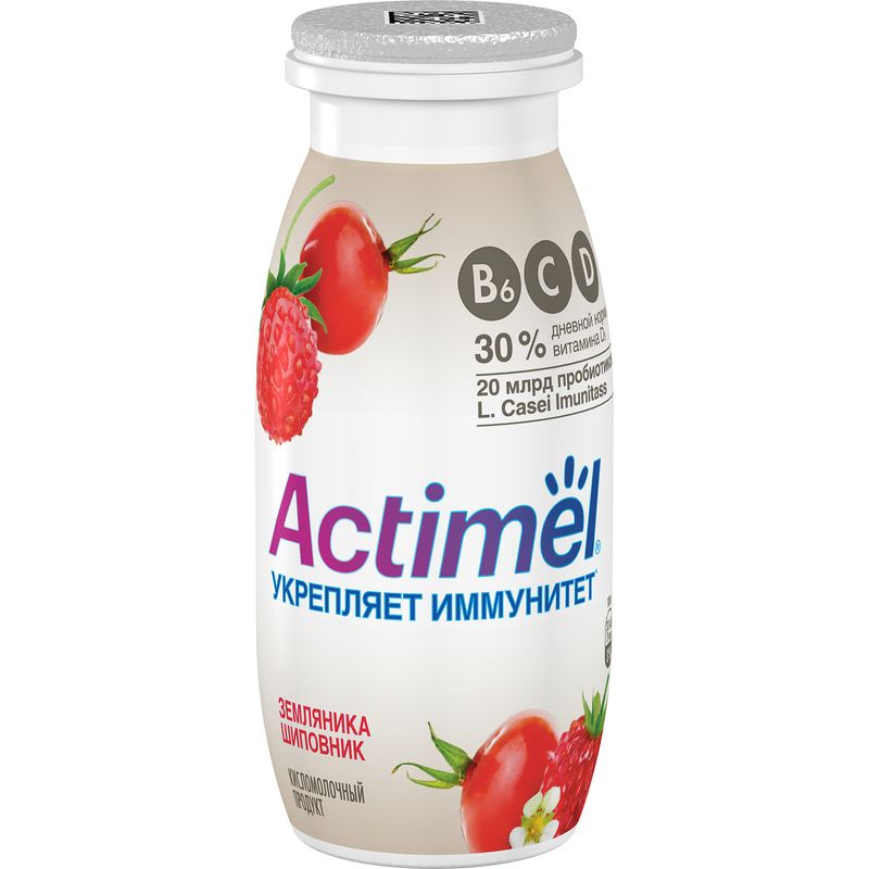 

Напиток кисломолочный Actimel Земляника и шиповник 2.5% 100 г