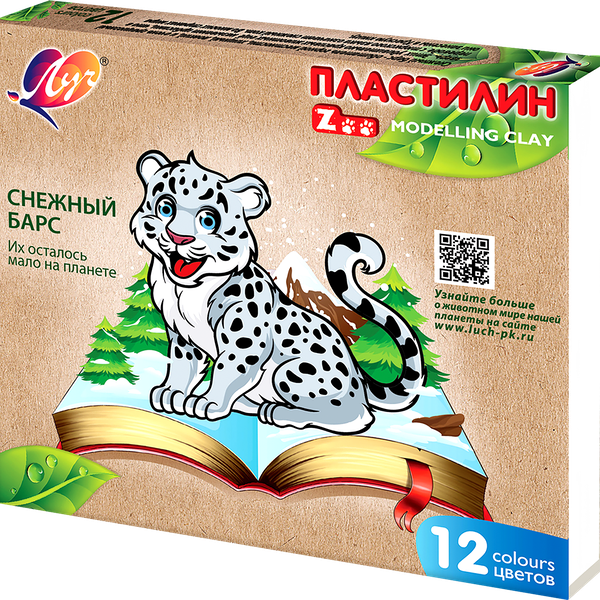 Пластилин ЛУЧ Zоо 12 цветов 