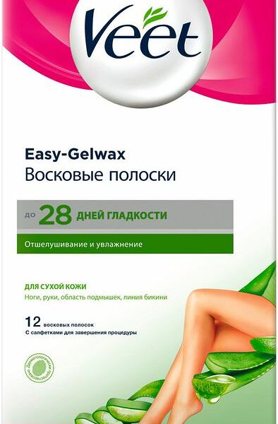 Полоски для депиляции восковые Veet для сухой кожи, 12шт