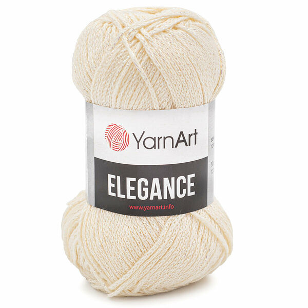 Пряжа YarnArt 'Elegance' 50гр 130м (88% хлопок, 12% металлик)(118 молочный),шт