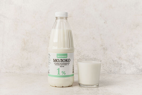 Молоко 1% в бутылке