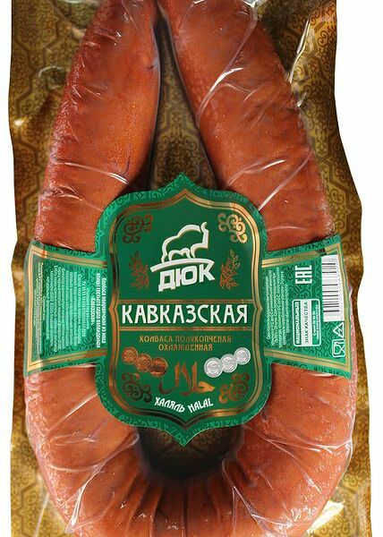 Колбаса Дюк Кавказская полукопченая халяль 300г