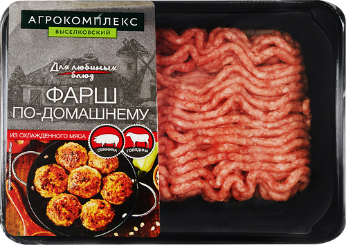 Фарш мясной Агрокомплекс Выселковский По-домашнему охлажденный 500 г