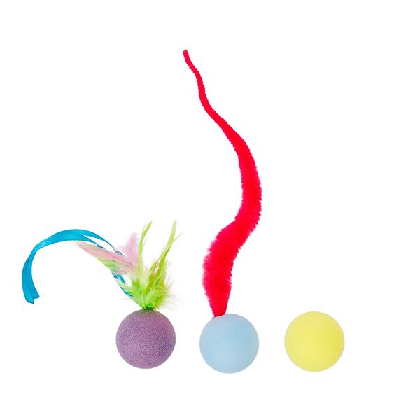 Набор игрушек для кошек Мячики Нарисуй для кота, 3 шт.