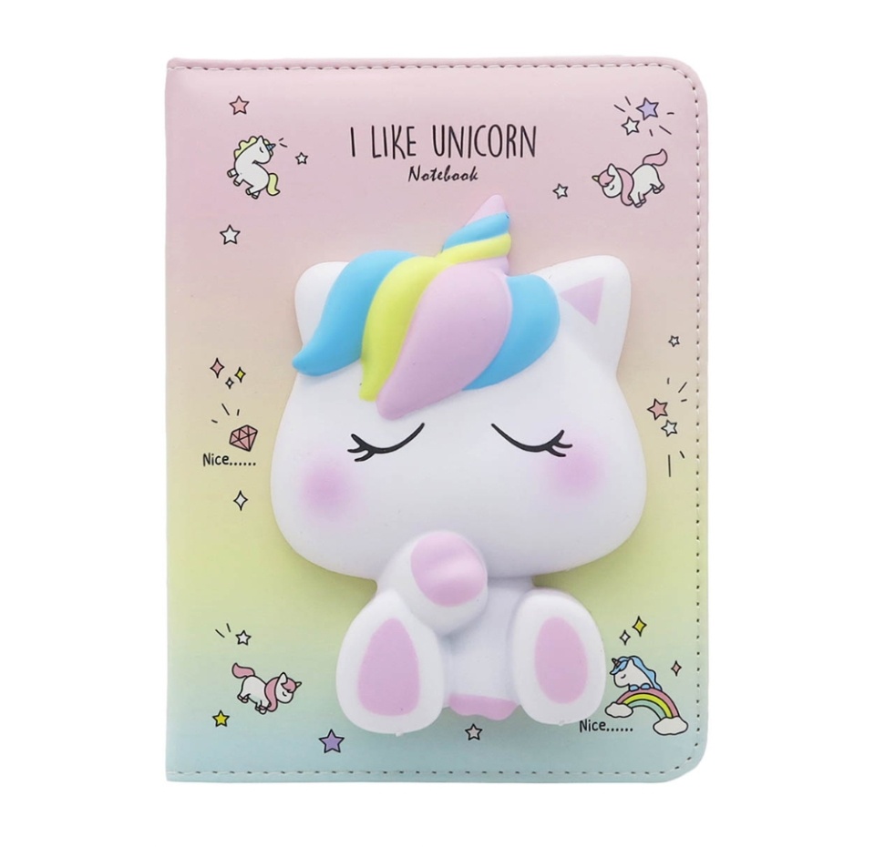 

Блокнот плюшевый сквиш «Единорог I Like Unicorn», А5, радужный