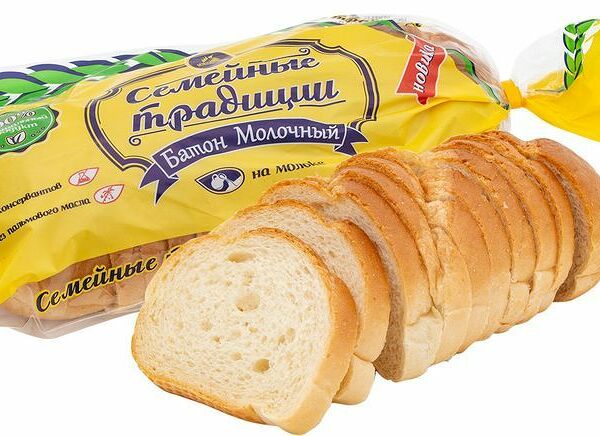 Батон Семейные традиции Молочный в нарезке, 300г