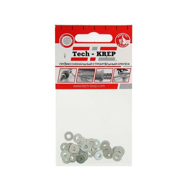 Шайба DIN 9021 кузовная, М 3мм, 40шт, оцинкованная, TECH-KREP