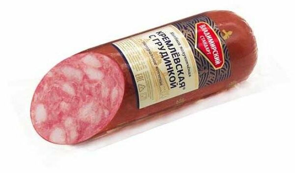 Колбаса полукопченая Кремлёвская с грудинкой ТМ Владимирский стандарт