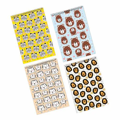 Блокнот (со спиральным скреплением) 90х135мм, 40л серия Зверюшки