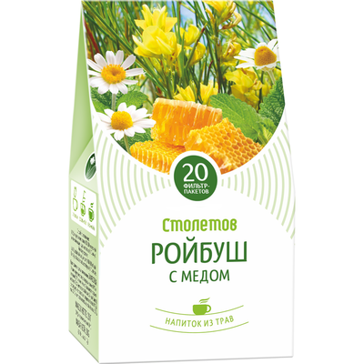 Напиток чайный «Столетов» ройбуш с медом, 20х1 г