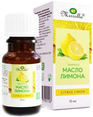 Масло эфирное Mirrolla лимон 10 мл