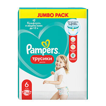 Трусики-подгузники PAMPERS Pants Jumbo Extra Large 15+кг, 38шт