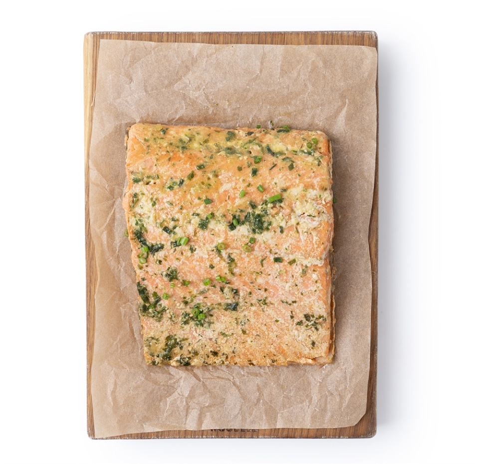 

Кижуч Азбука Вкуса горячего копчения филе-кусок с кожей со специями, с травами, Россия