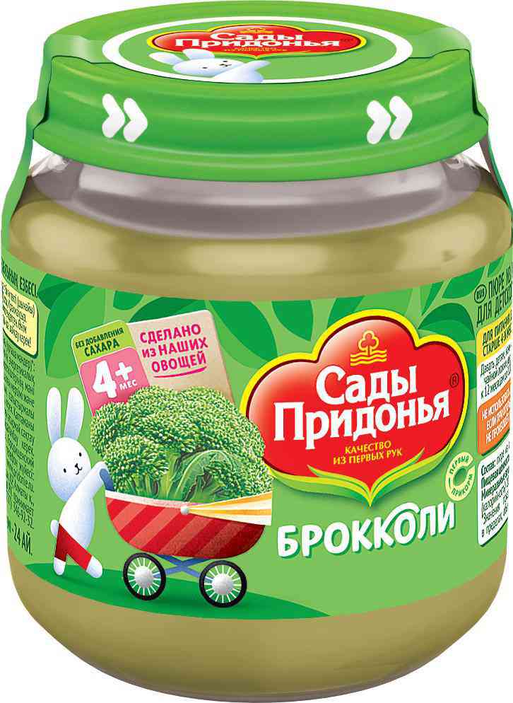 

Пюре овощное Сады Придонья Брокколи с 4 месяцев 120 г