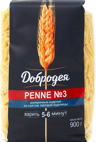 

Макароны ДОБРОДЕЯ Penne №3, группа А высший сорт, 900 г