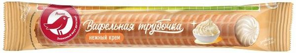 Трубочка Ашан Красная птица вафельная с кремовой начинкой