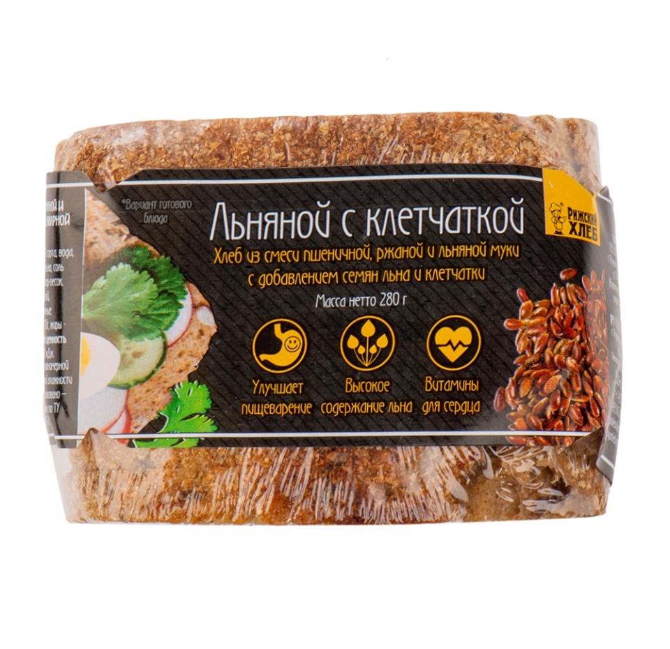 

Хлеб Рижский Хлеб льняной с клетчаткой целый 280 г