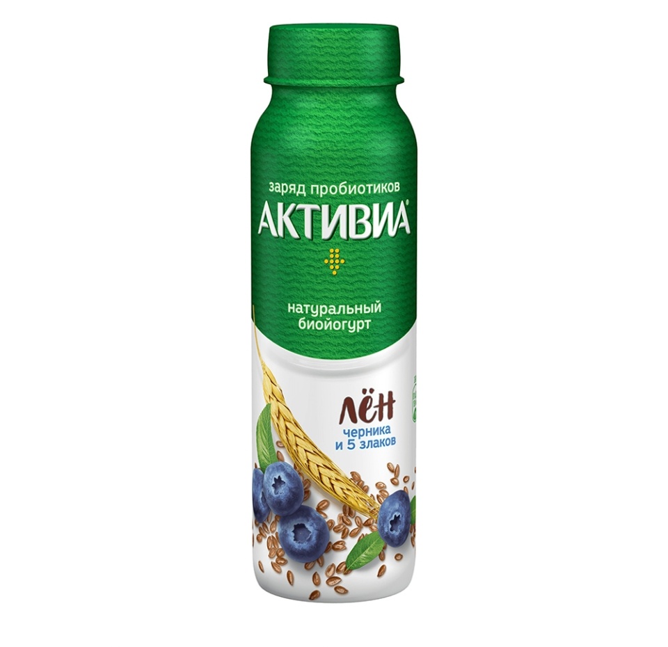 

Биойогурт Активиа питьевой черника-5 злаков-семена льна 2.1% 260 г