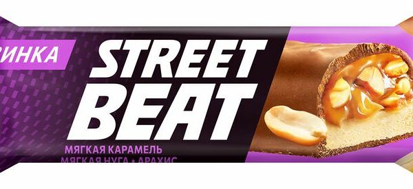 Батончик Street Beat с мягкой нугой, арахисом и мягкой карамелью в молочном шоколаде 45г