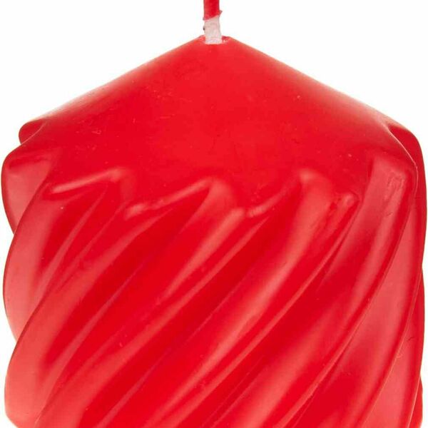 Свеча парафиновая столбик витой цвет: красный, 70×68 мм