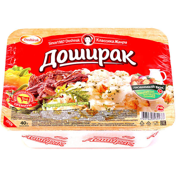 Пюре картофельное Доширак Премиум со вкусом тушенки