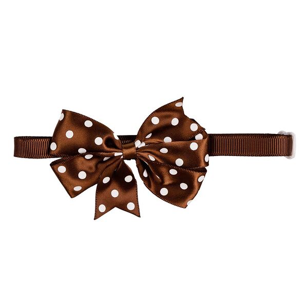 Галстук-бант коричневый в горошек