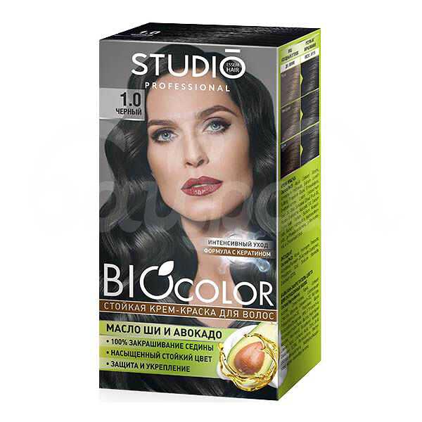 Крем-краска для волос Bio Color 1.0 Масло ши и Авокадо Черный