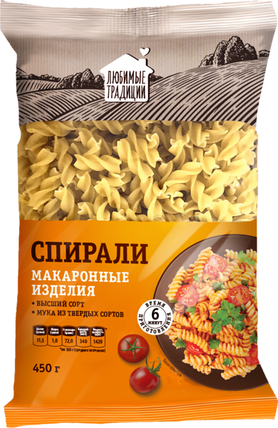 Макаронные изделия Любимые традиции Спирали