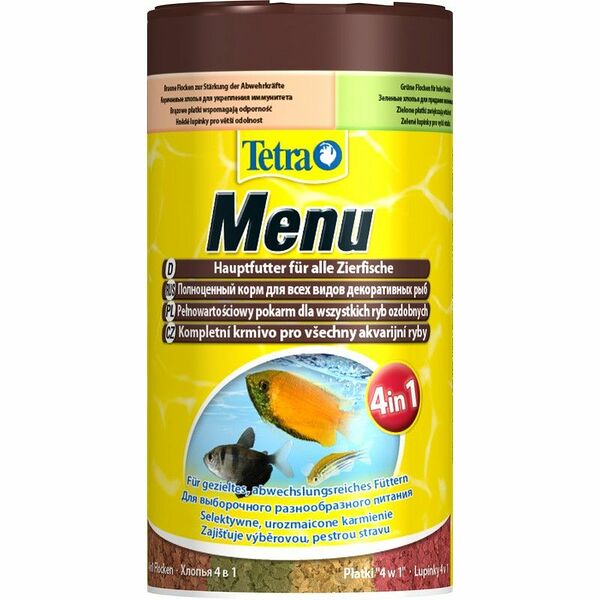 Корм для всех видов рыб Tetra Menu 4 вида мелких хлопьев
