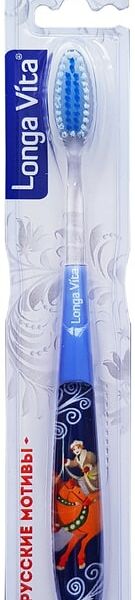 Зубная щетка Longa Vita Русские мотивы средней жесткости в ассортименте