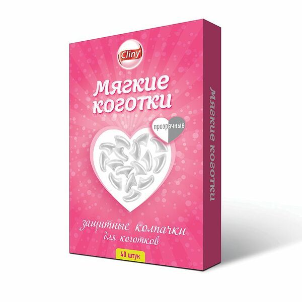 Мягкие коготки Cliny для кошек прозрачные, 40 шт в упаковке