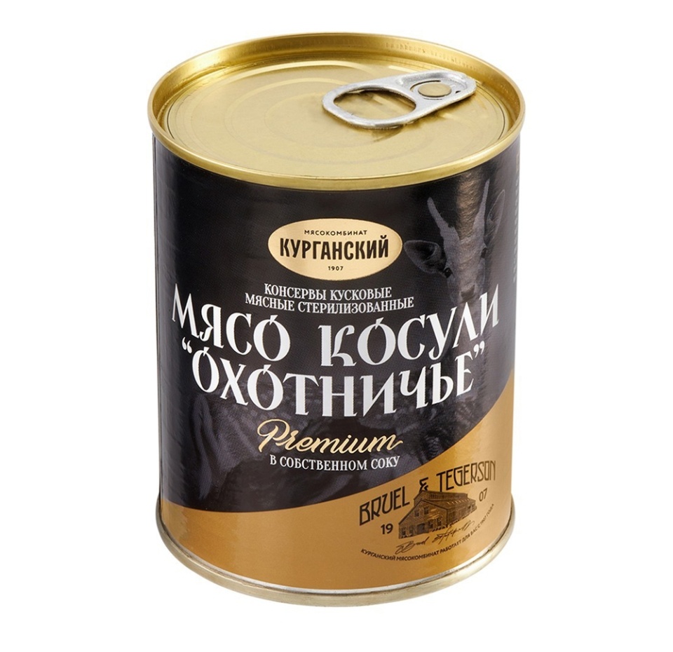 

Мясо косули в собственном соку Курганский мясокомбинат Premium 330 г