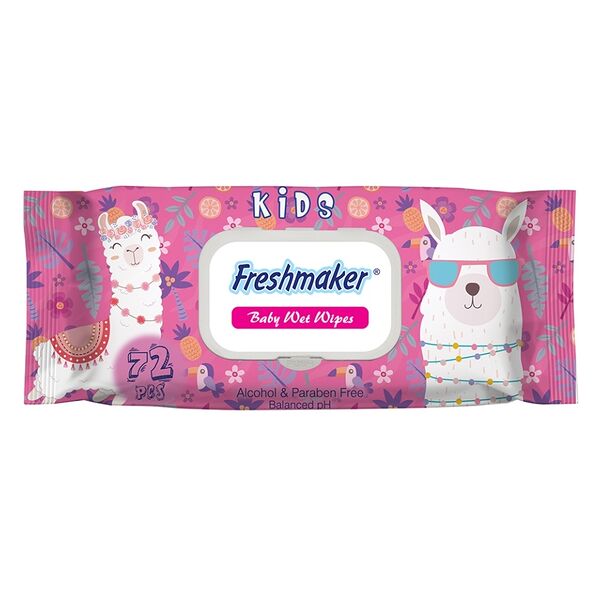 Салфетки влажные детские, Freshmaker, 72 шт., Турция цвет в ассортименте