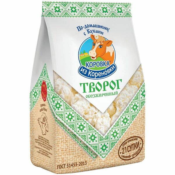 Творог Коровка из Кореновки обезжиренный 1.8% 300 г