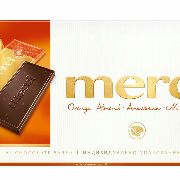 Шоколад Merci апельсин миндаль 100гр