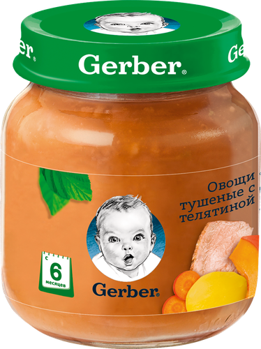 

Мясное пюре Gerber Овощи тушеные с телятиной с 6 месяцев 130 г