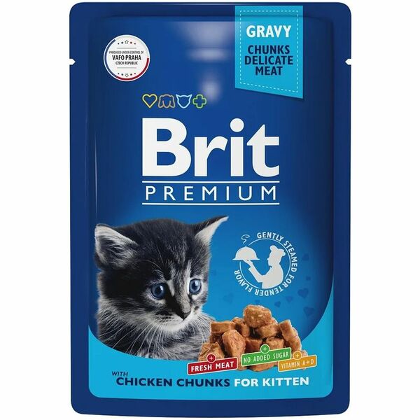 Корм для котят Brit Premium Цыплёнок в соусе
