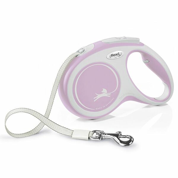 Flexi рулетка New Line Comfort M до 25 кг (5 м лента) Розовый