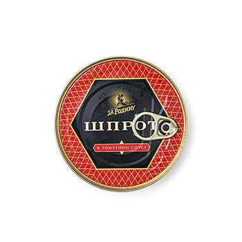 Шпрот За Родину балтийский б/г копченый в томатном соусе 240г, Россия