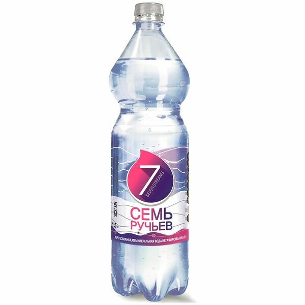 Вода Семь ручьев Окуловская минеральная негазированная, 1.5л